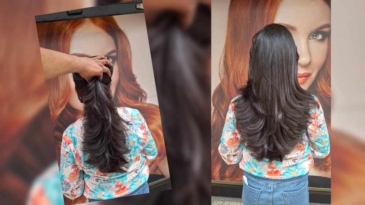 Butterfly haircut transformation/ step by step haircut at home for girl #trending #viralvideo #video