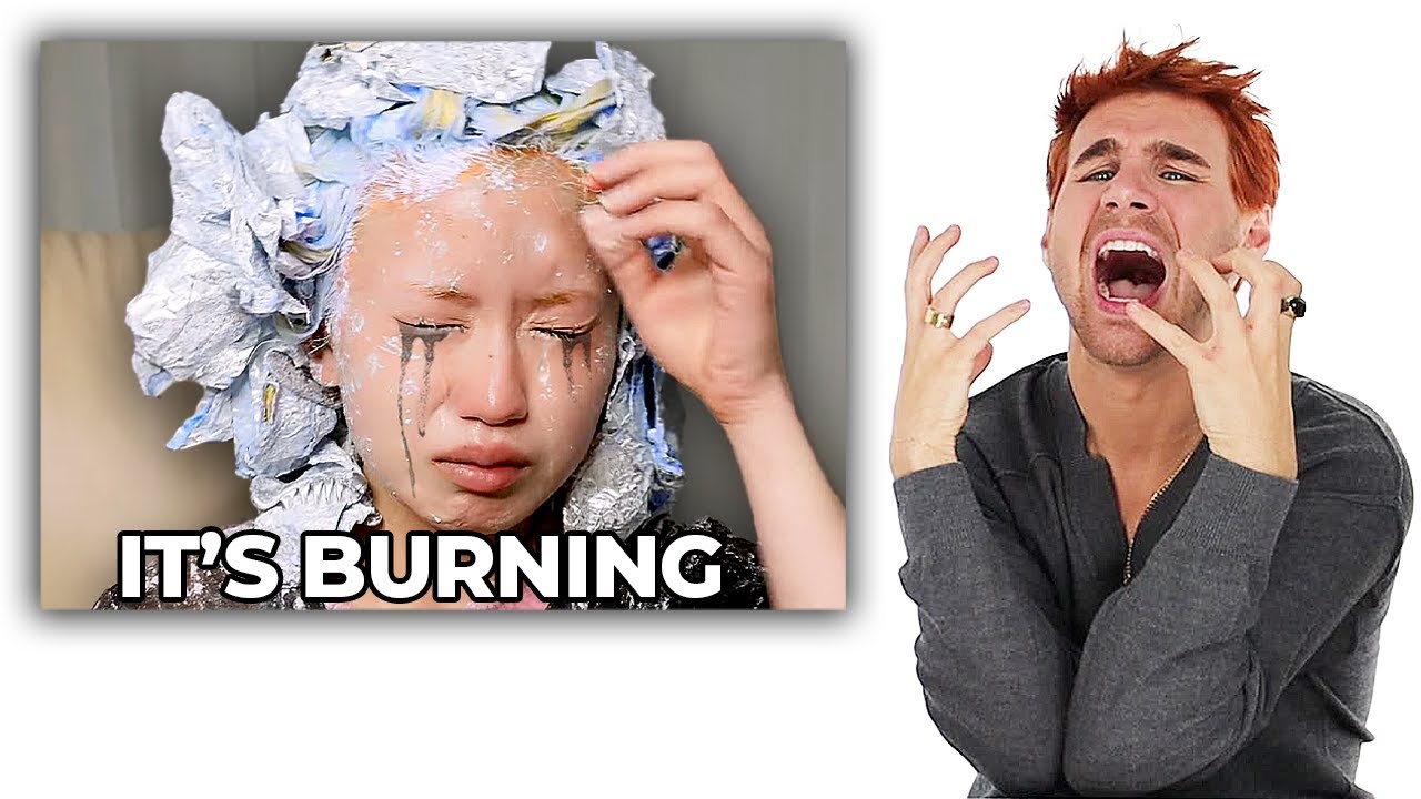Hairdresser Reacts To Chemical Burn Bleach Fails!