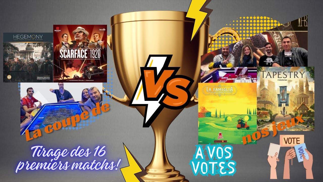 Coupe des Jeux de Société -  découvrez le Tirage des 16 1er matchs ! Votez maintenant ! #jds #coupe