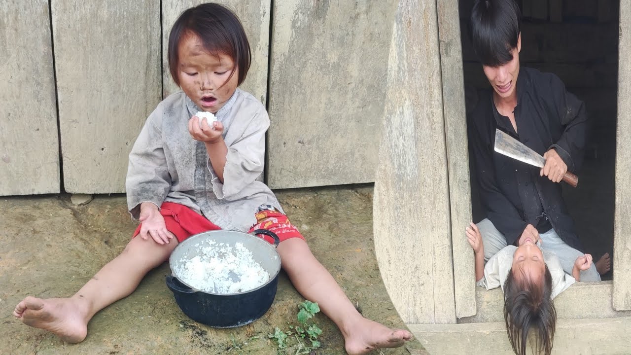Baby Anh cooks for father and son.tiểu Bạch ly.(Bé Ánh)