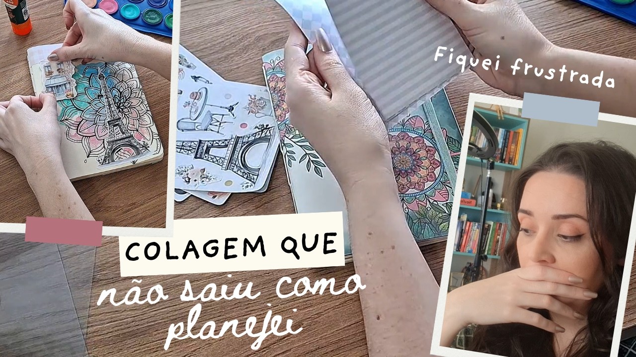 Colagem com o lançamento da nova coleção de adesivos | Testando com aquarela