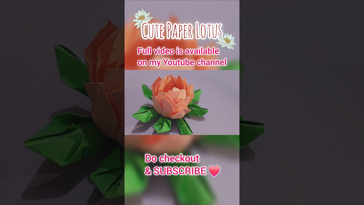 DIY Paper Lotus Tutorial | Easy & Beautiful Origami Lotus Flower Craft #origamilovers #papercraft