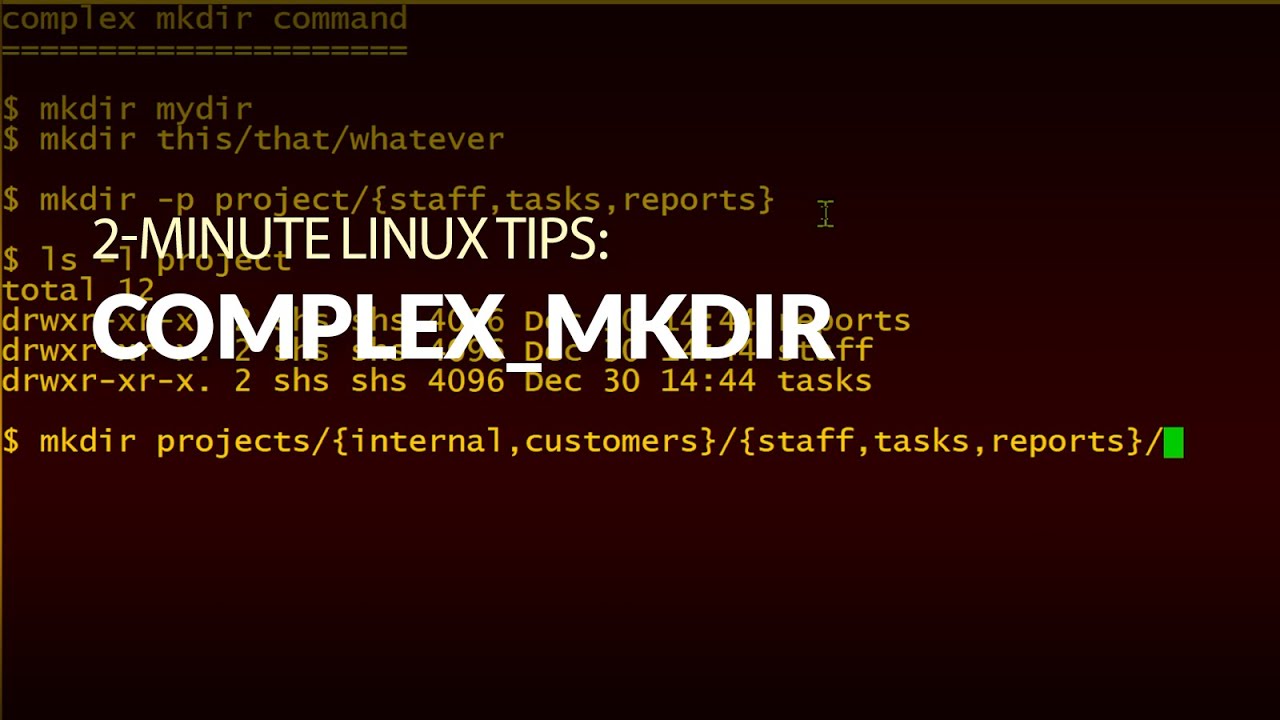 How to use the mkdir command