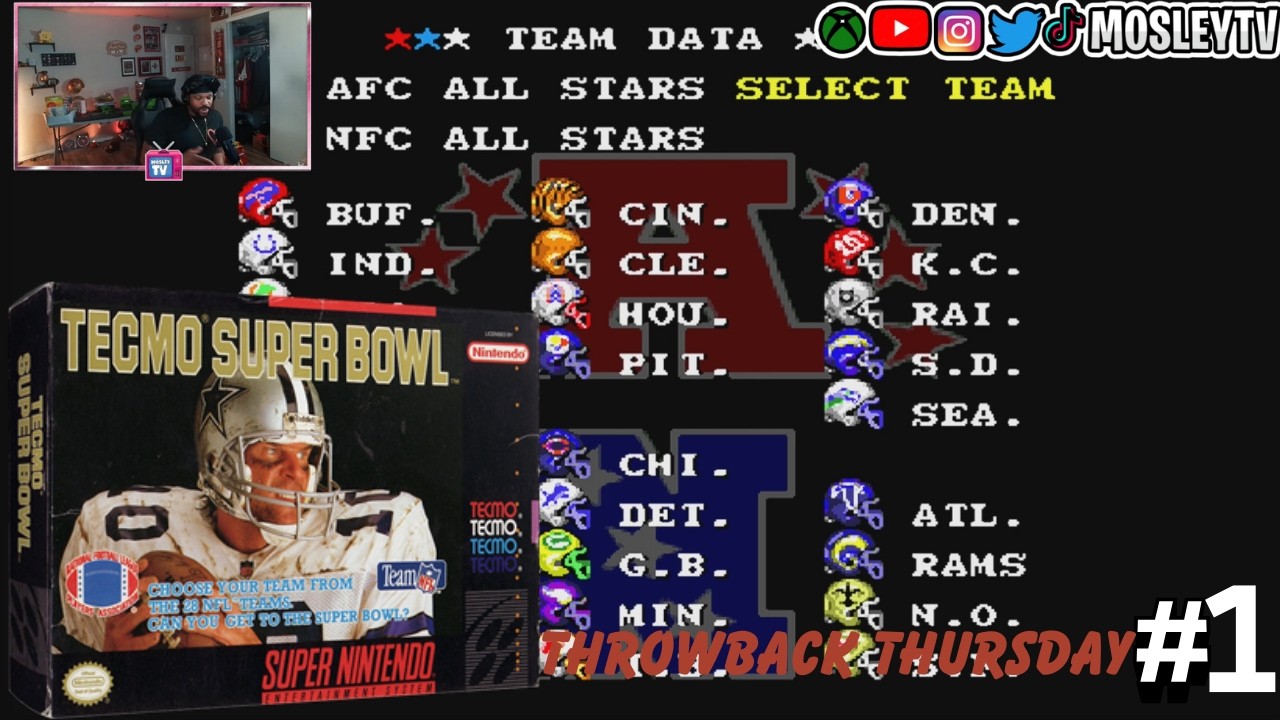 TECMO SUPER BOWL- (SNES) - 1993 - THROWBACK THURSDAY -  EP. 1