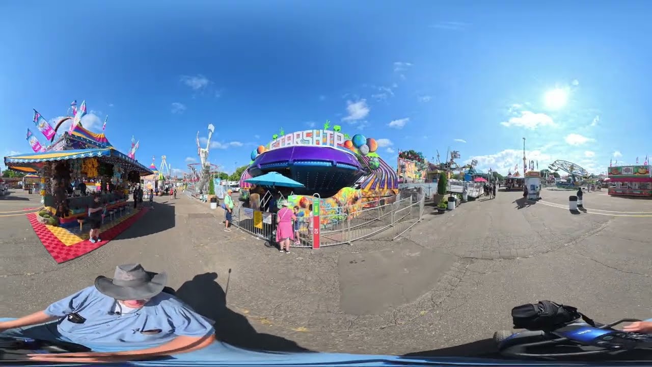 2025 Aug. 21, MN State Fair - Midway rides in 360 Deg.