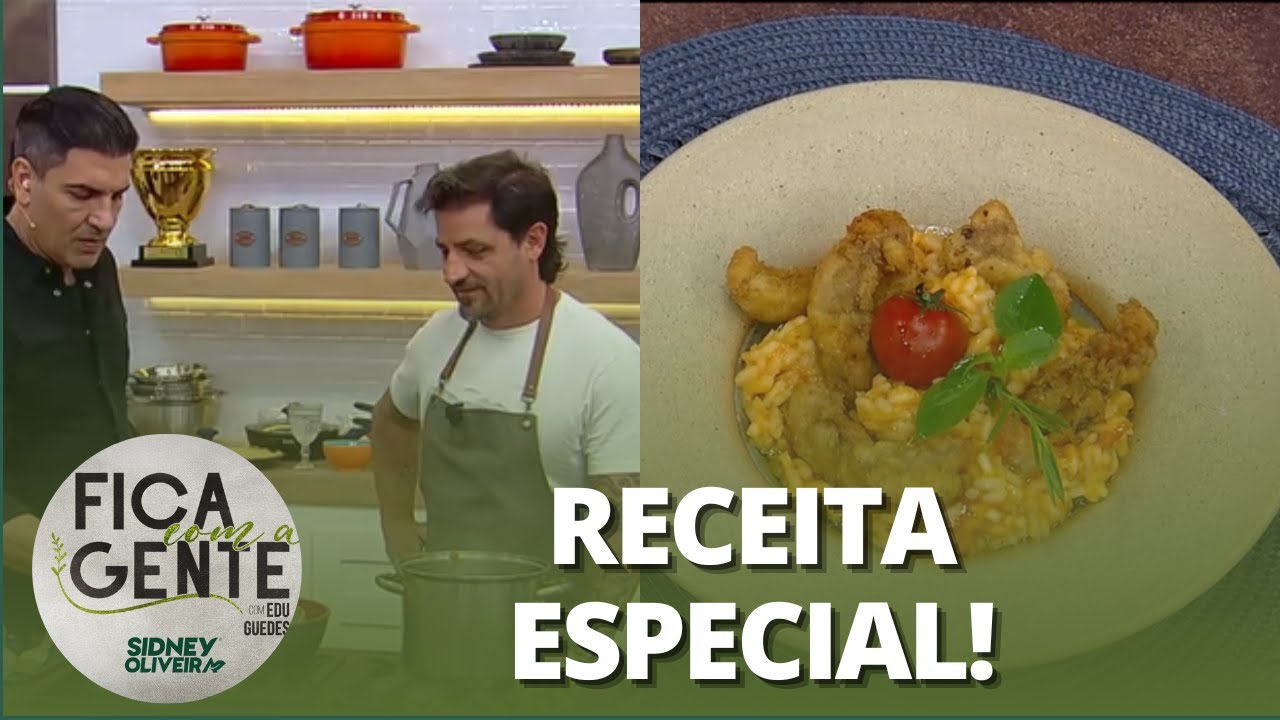 Iscas de filé-mignon à milanesa com risoto de tomate | Fica com a Gente