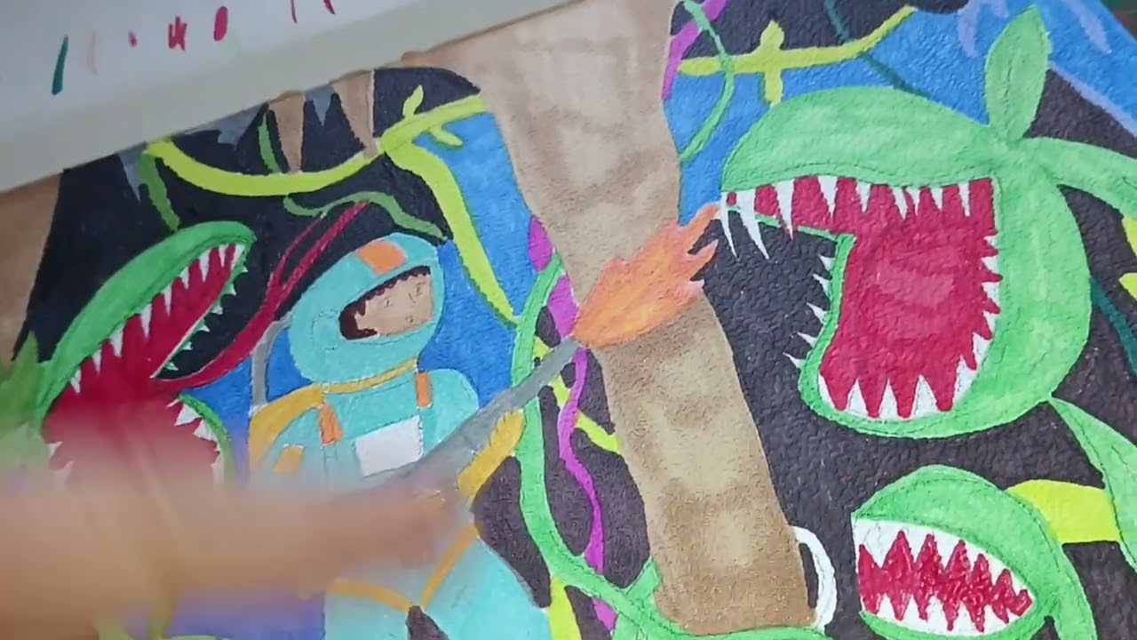 Art Vlog - 15.2.2026 autorská ilustrace Planeta masožravých rostlin 
