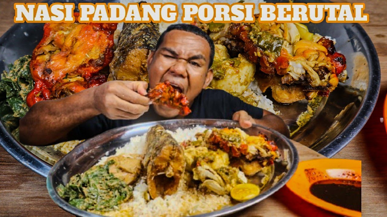Mukbang Nasi Padang | Porsinya sangat banyak, lauknya setumpuk! #mukbang #nasipadang #mukbangnasi...