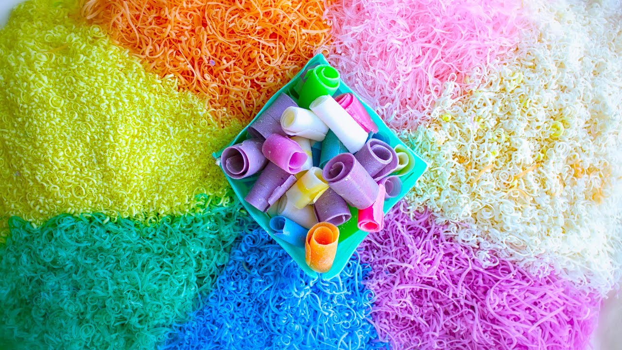 Хрустящие маленькие кудри🧼 (мыльная стружка). Яркий расслабляющий набор🌈. ASMR звучит💤
