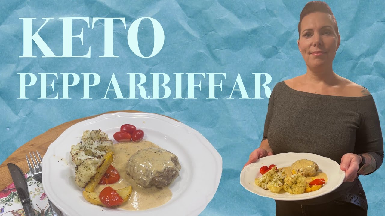Keto Pepparbiffar men senapssås och ugnsrostade grönsaker - lchf och keto recept - enkla keto köket
