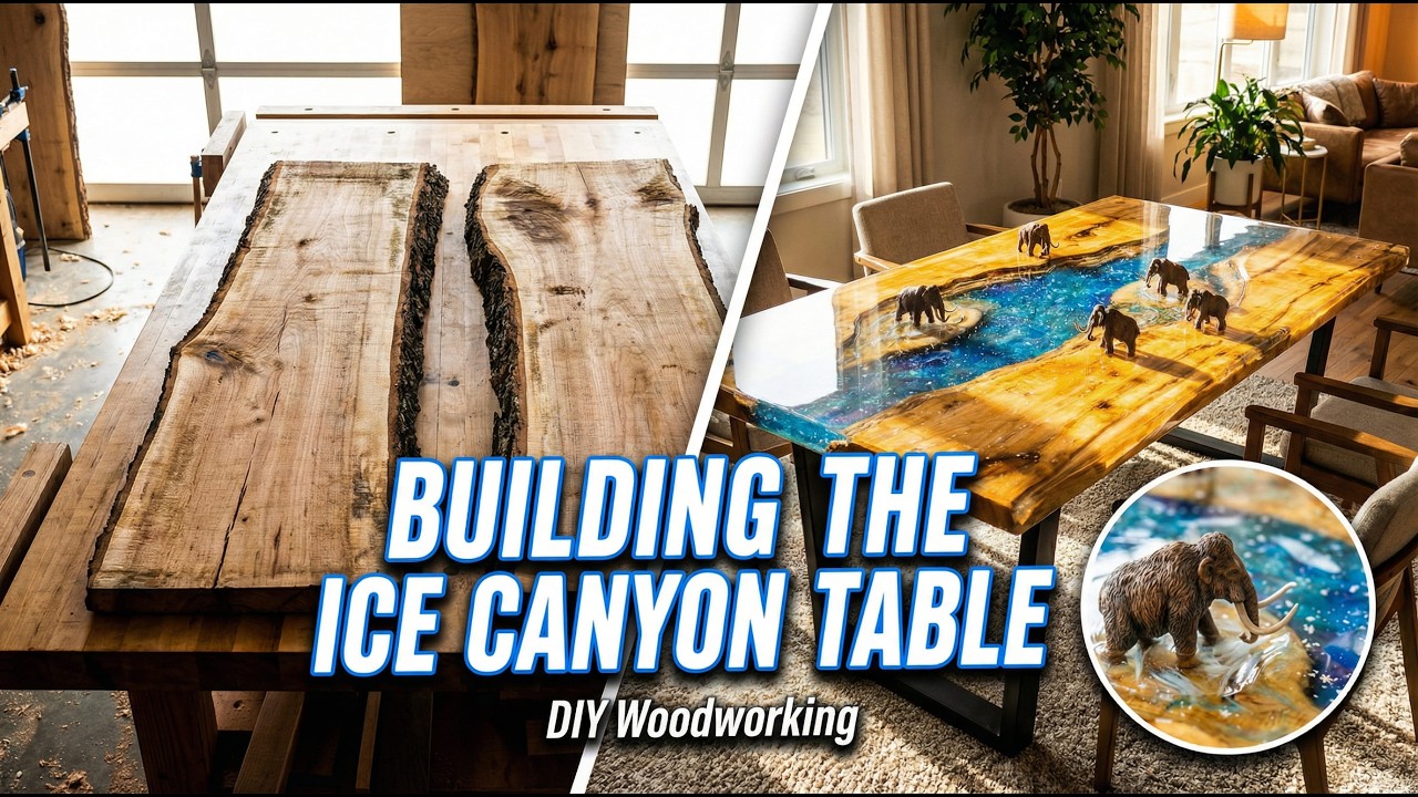 Building the Most Luxurious 3D Epoxy Table Featuring a Mammoth Ice Canyon Design