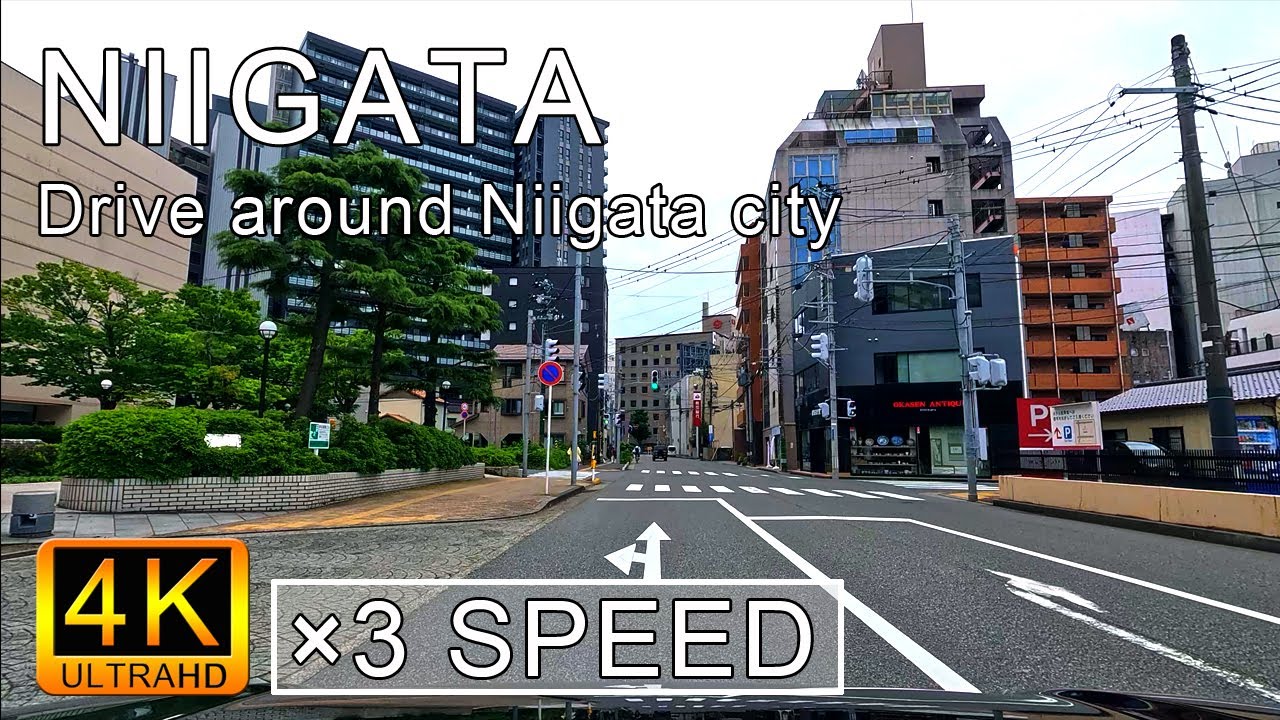 新潟県新潟市の街中を走るドライブ