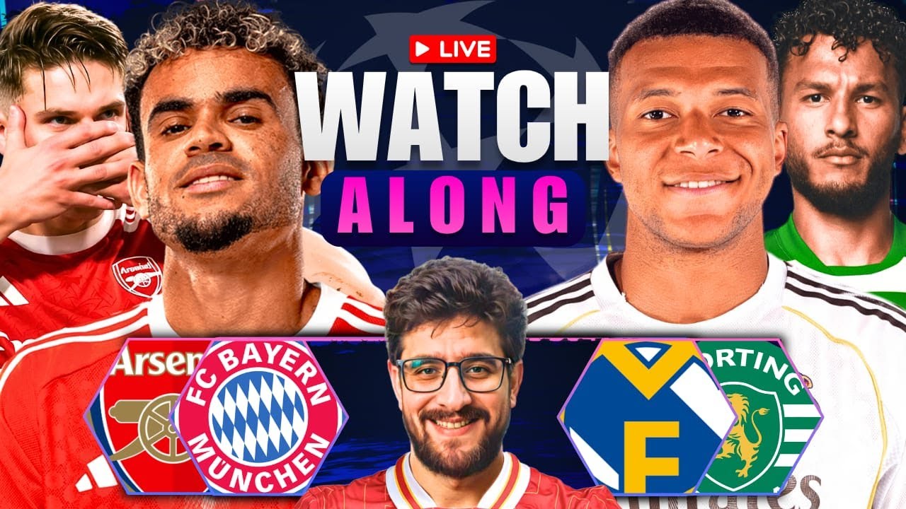 BAYERN VS MADRID & ARSENAL VS SPORTING LIVE STREAM WATCHALONG! CHAMPIONS LEAGUE LIVE STREAM!