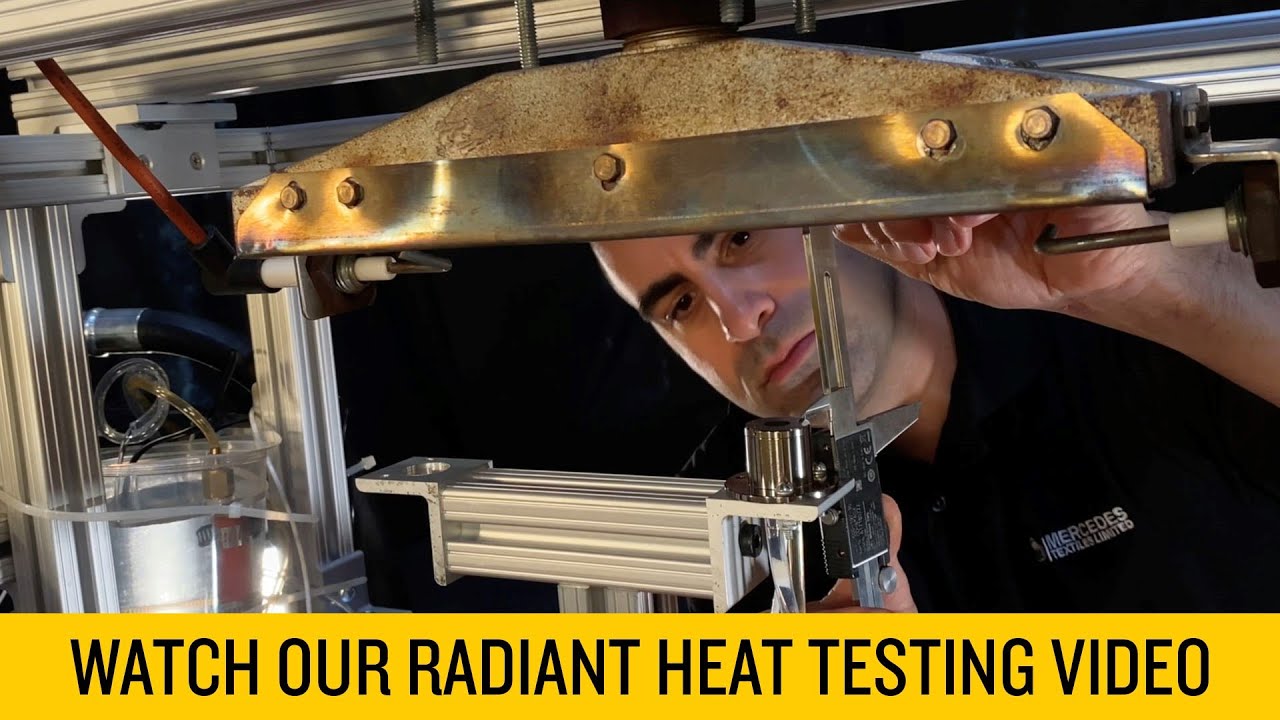 How do we test Radiant Heat resistance on attack firehose per NFPA 1961 UL-19?