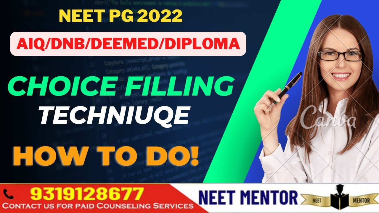 NEET PG 2022🔥 MCC AIQ DNB, DIPLOMA DEEMED Choice Filling Tips & Tricks 🔥How to do 🔥NEET MENTOR
