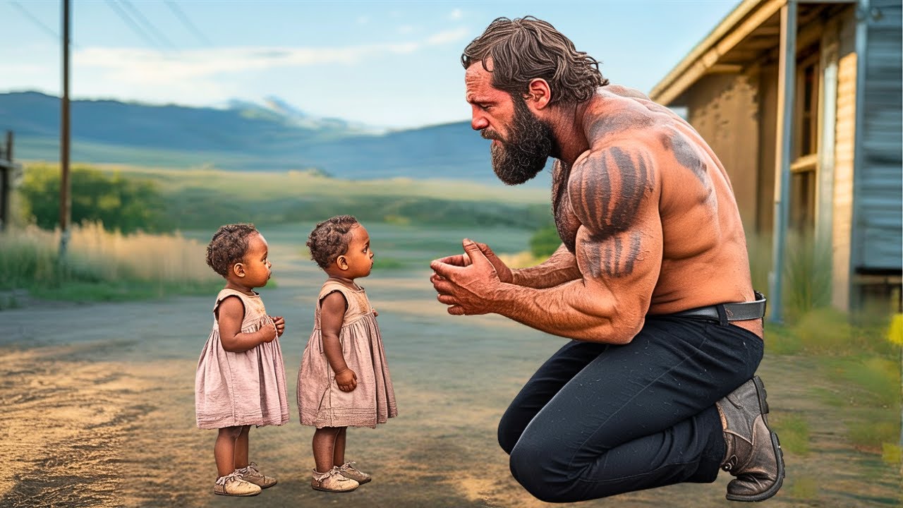 Tiny Black Twins Beg Mountain Man For Help, He Instantly Bursts Into Tears!