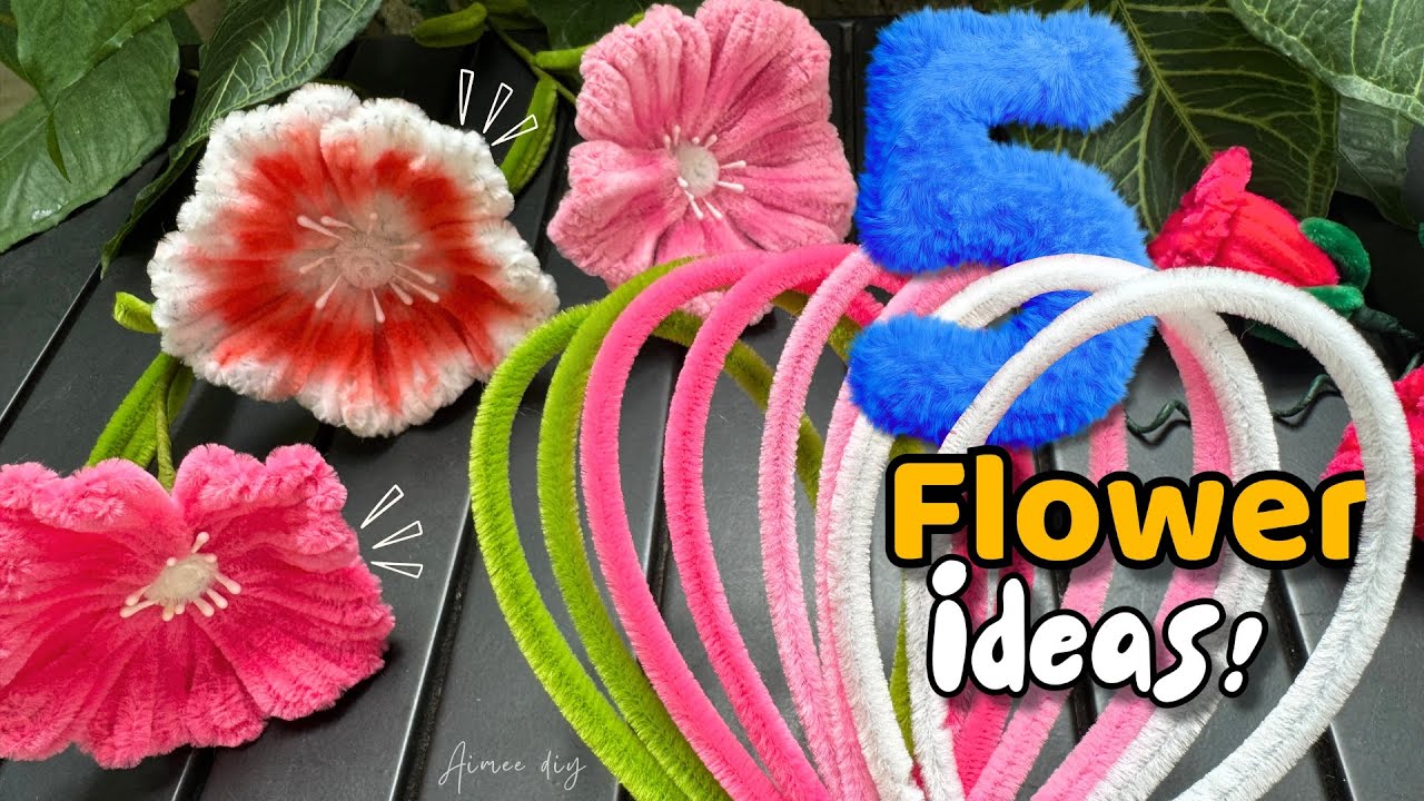 5 цветов из очистителей труб DIY 😍💐 Быстро, красиво и идеально для прибыльного рукоделия! Aimee DIY