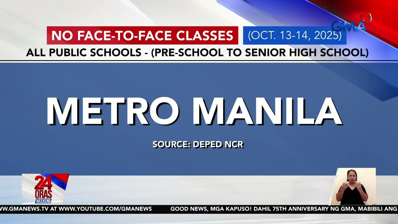 F2F classes sa NCR, suspendido sa Oct. 13-14, 2025 - DepEd NCR | 24 Oras Weekend