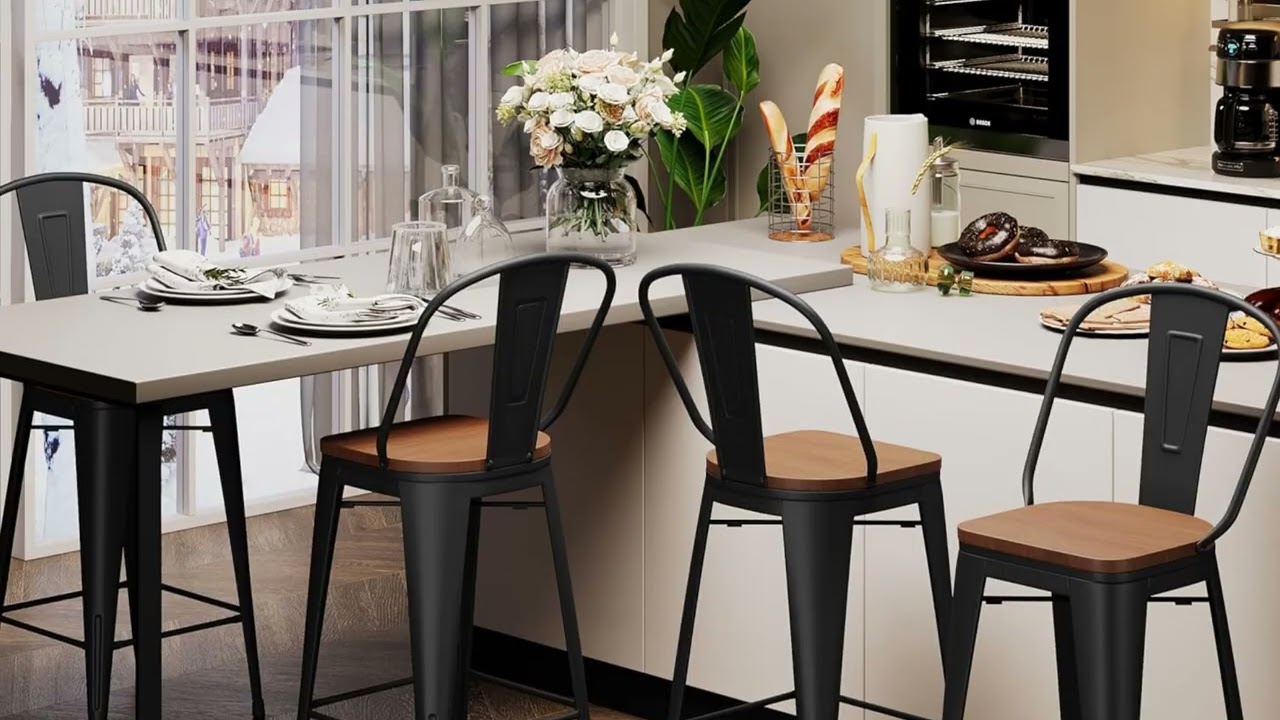 Aklaus Metal Bar Stools Review | Industrial Farmhouse Seating for Kitchen Islands & Bars!