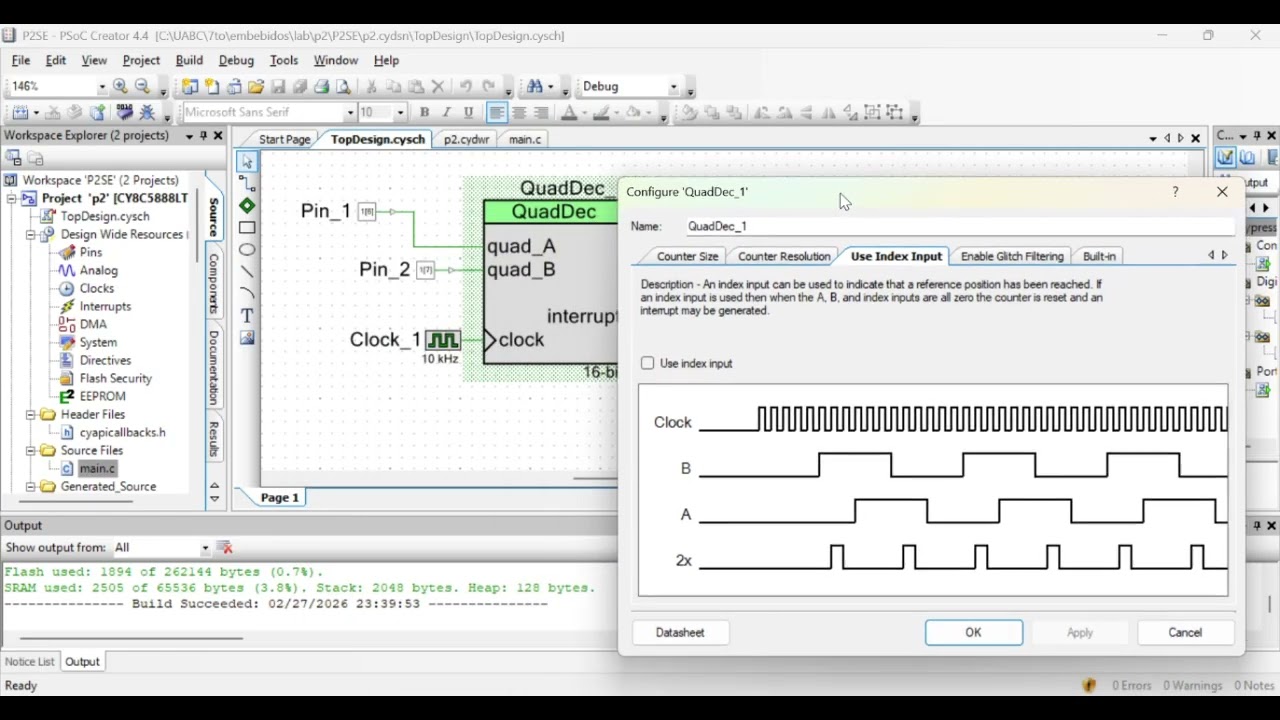 PSoC 5LP rotary encoder program //  cómo programar encoder rotativo en Psoc 5LP