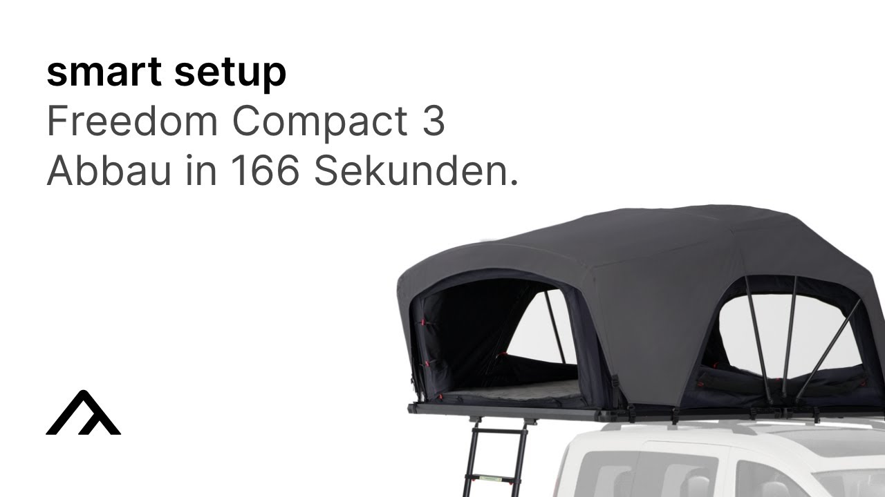 qeedo | Freedom Compact 3. Kleine Person, großes Dachzelt: In 166 Sekunden abgebaut - Smart Setup