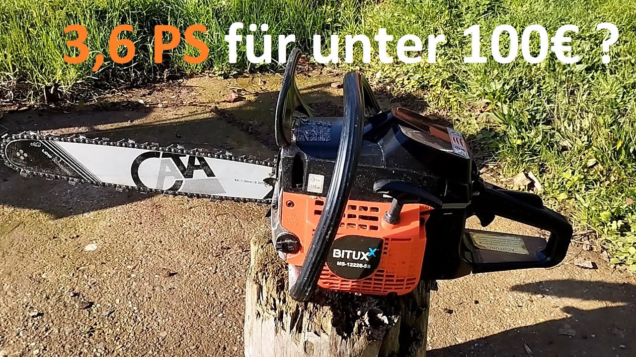 Brennholz g&uuml;nstig selber machen mit der Bituxx 3,6PS 58cc MS-12226-58 Teil 3v4