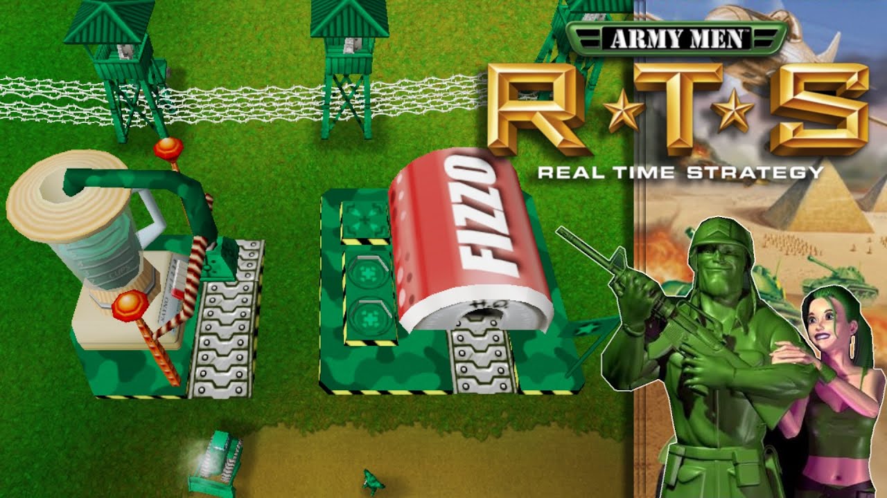 Army Men RTS Skirmish - 2 vs 4 - Cheeseburger Hill