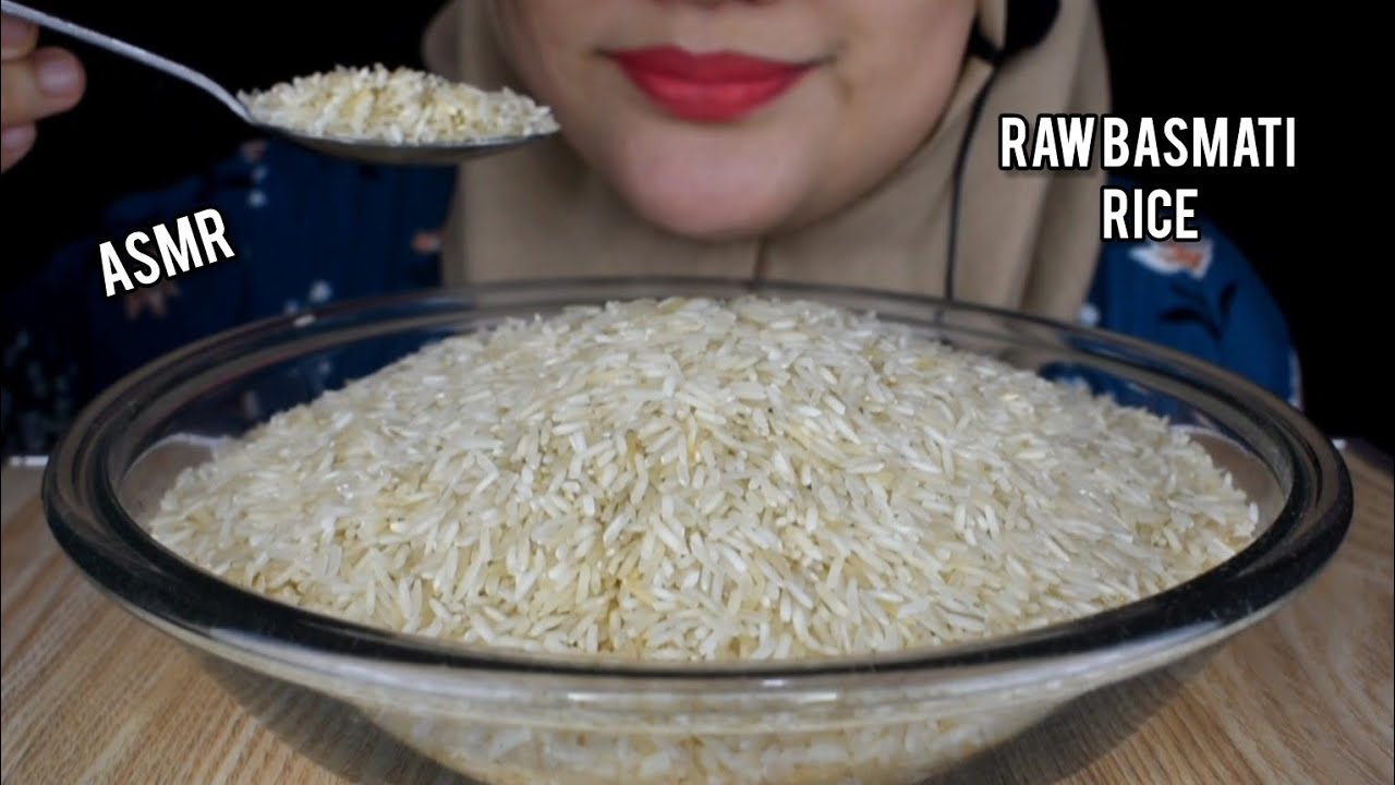 ASMR RAW RICE EATING|| RAW BASMATI RICE|| MAKAN BERAS BASMATI