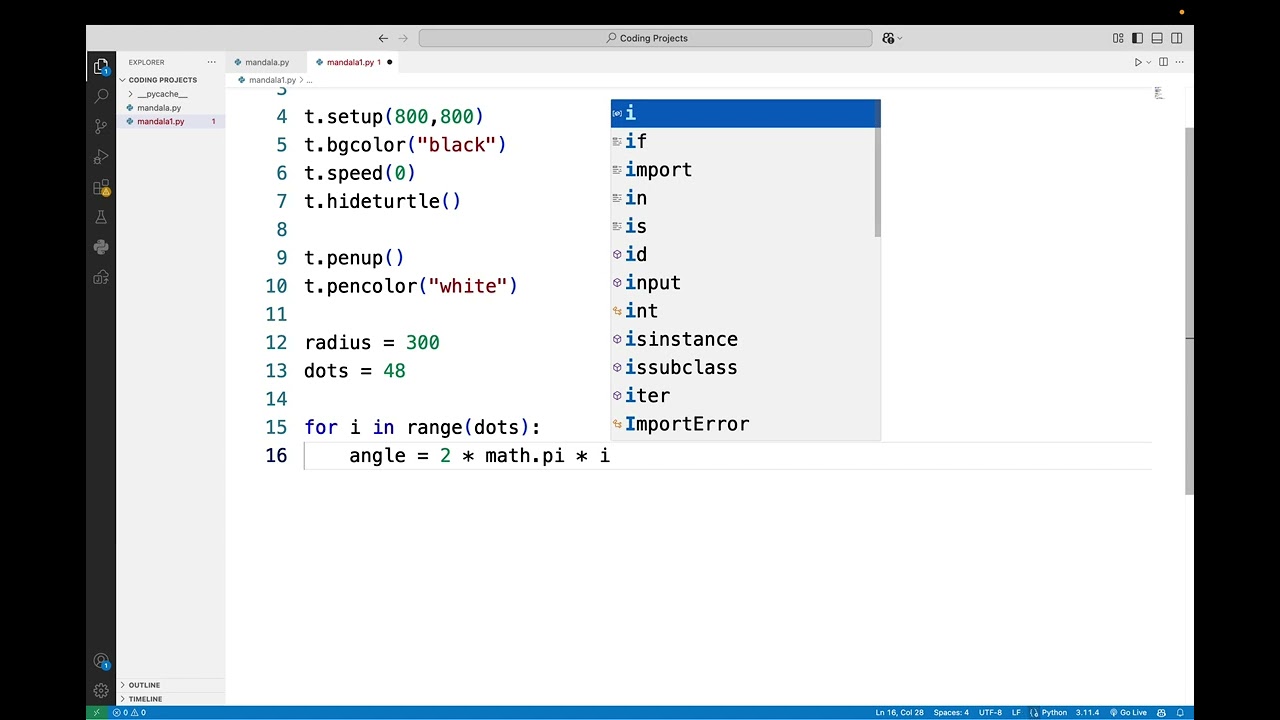 Mandala using Python Part - 1