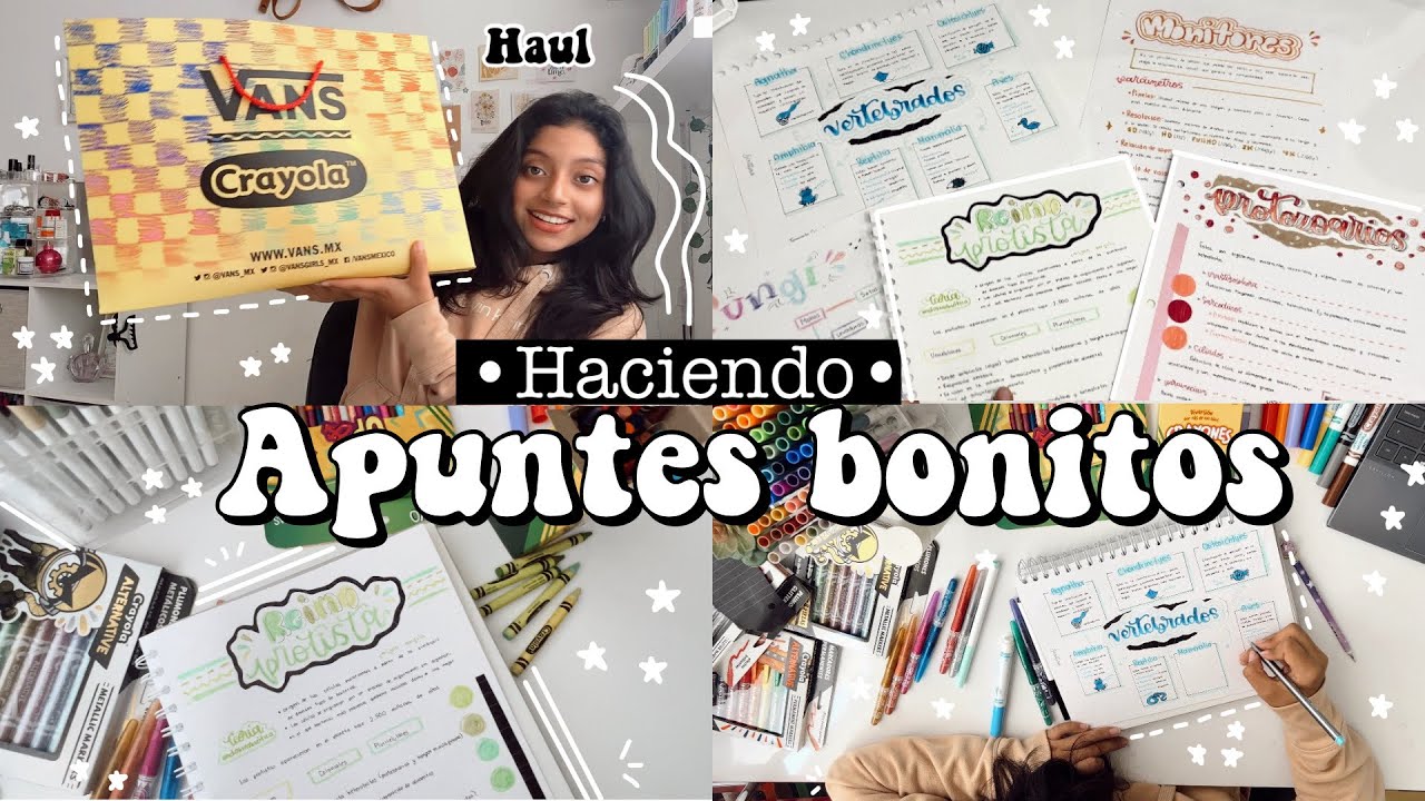 ✨Haciendo apuntes bonitos✨ // +haul Crayola x Vans 🪴✨💕📚