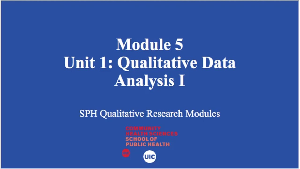 Introduction to Qualitative Data Analysis