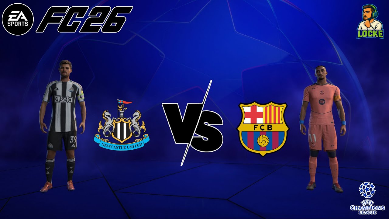 EA FC 26 | NEW CASTLE X BARCELONA | BRUNO GUIMARÃES X RAPHINHA | FASE DE LIGA | CHAMPIONS LEAGUE