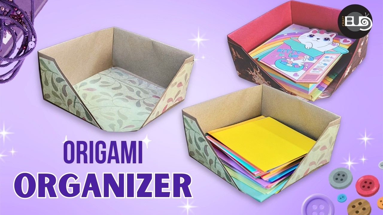 ✨How to Make Origami Paper Organizer | Easy DIY Storage Box for Desk