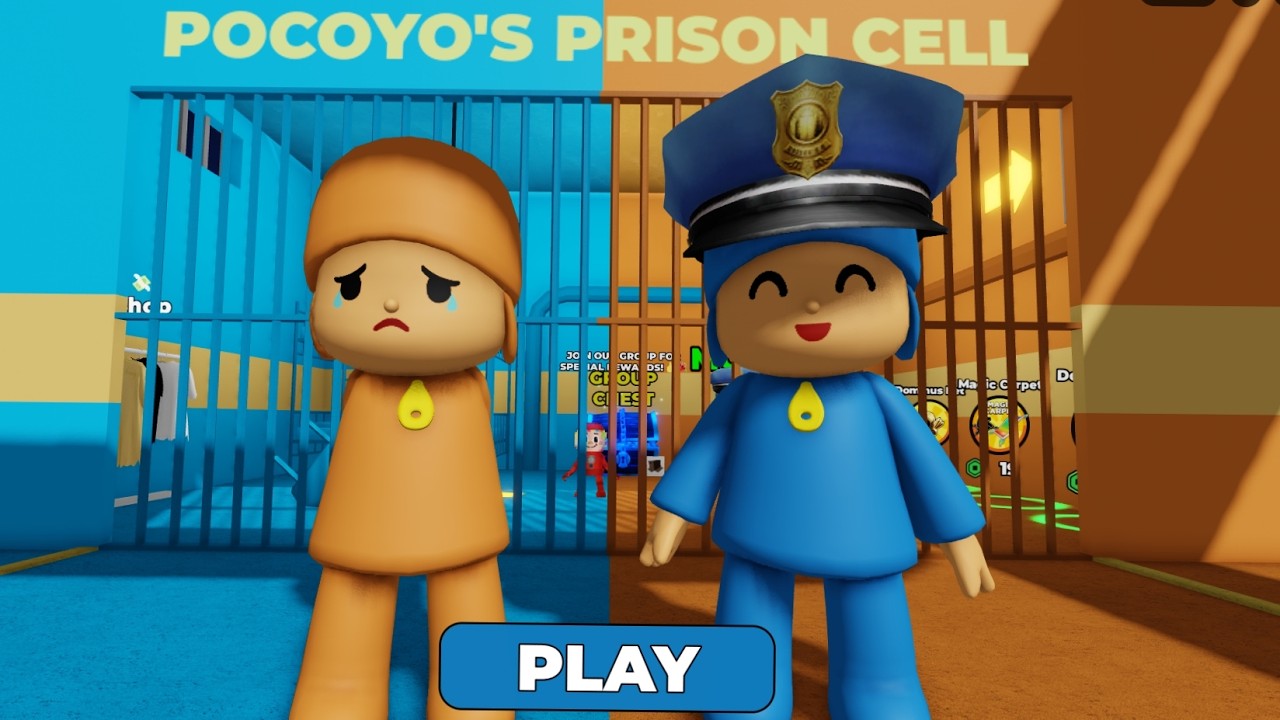 ESCAPE FROM PRISONER POCOYO VS POLICE POCOYO PRISON RUN OBBY