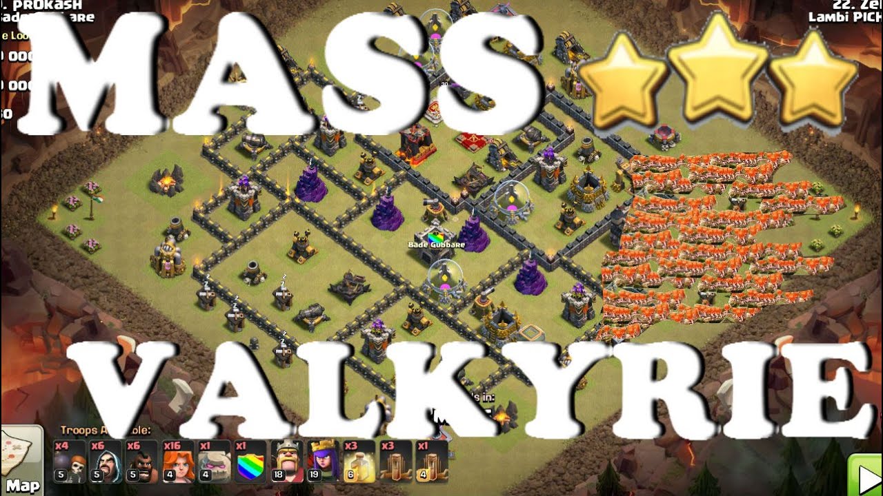 TH9 MASS VALKYRIES IN WAR!! SICK ATTACKS AFTER CLASH OF CLANS UPDATE