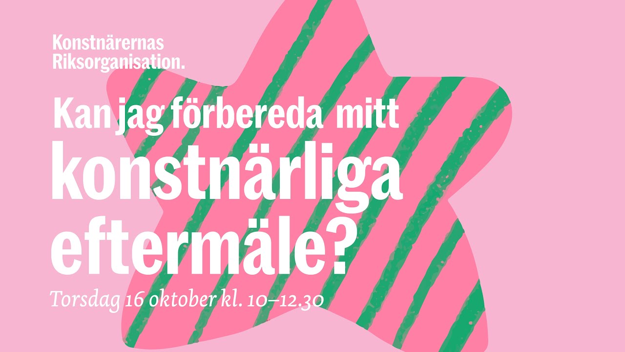 Kan jag förbereda mitt konstnärliga eftermäle?