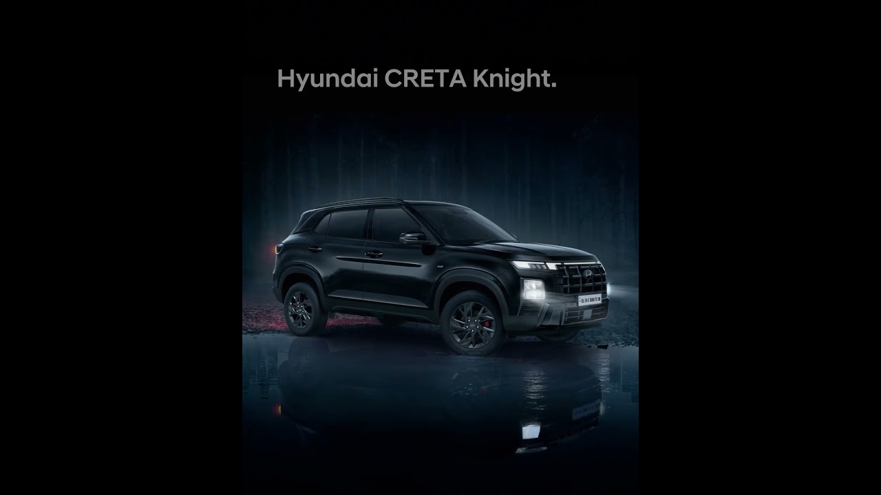 Hyundai CRETA Knight | All black interiors with brass coloured inserts.