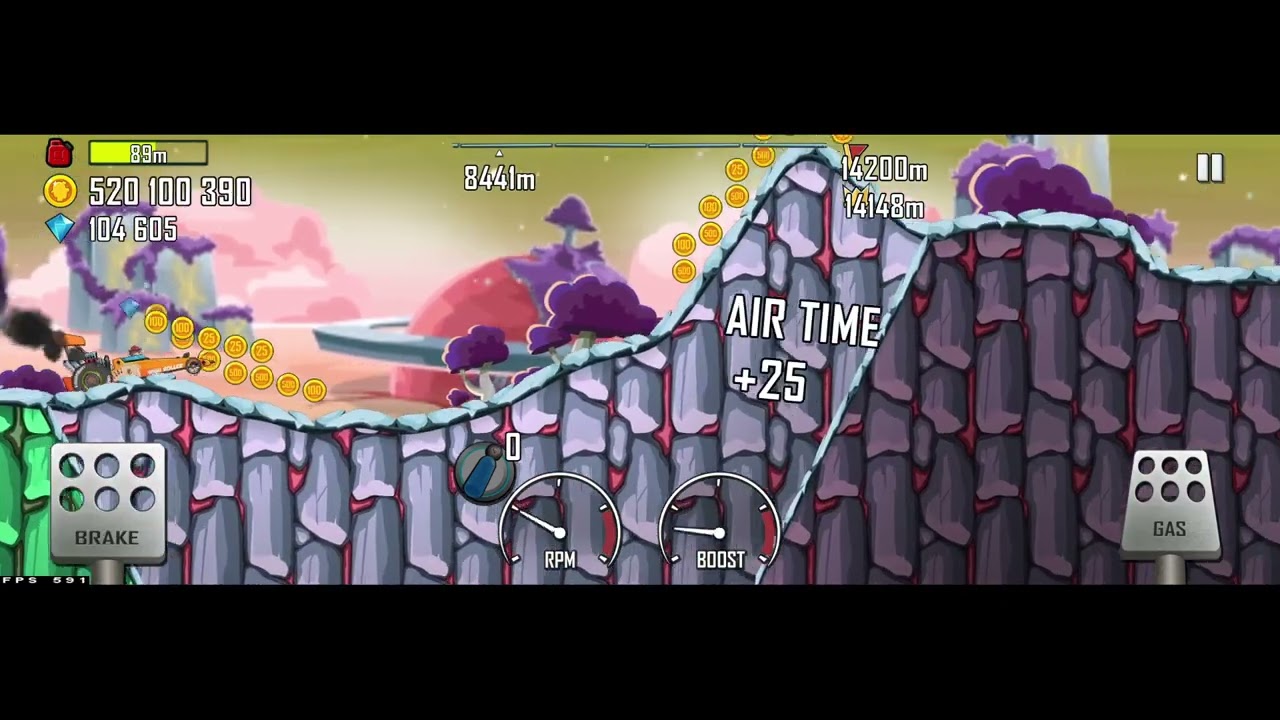 Hill Climb Racing. Dragster on Prognosis 16981 meters Bad Score + Мало + Спойлер Съели Враги