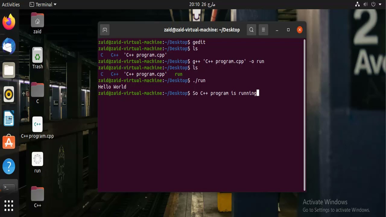 How to run C/C++ in Ubuntu