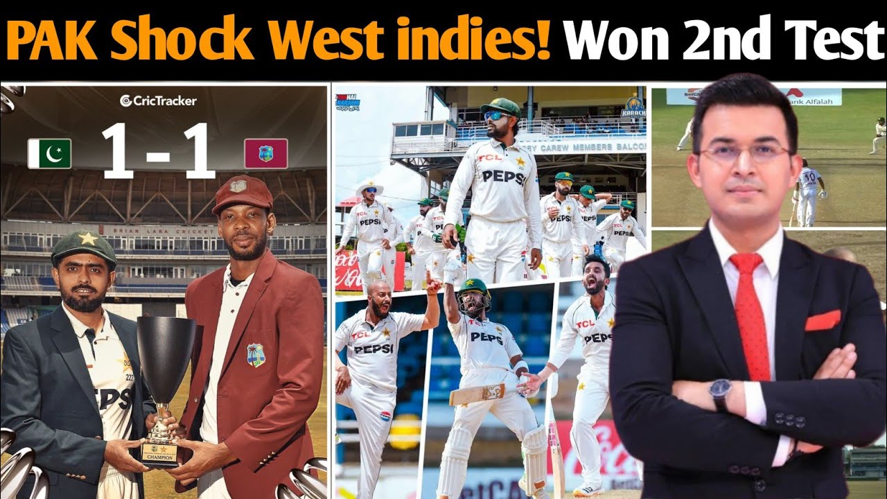 PAK vs WI 2nd Test Highlights 2026 | Pakistan Win 2nd Test | Series Level 1-1!Sajid & Ali 4 Wickets