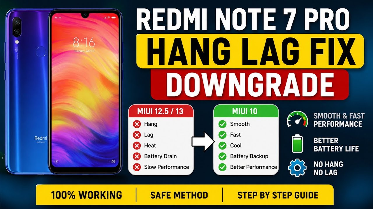 Redmi Note 7 Pro Downgrade Kaise Kare ⚡ MIUI Rollback Full Process 2026