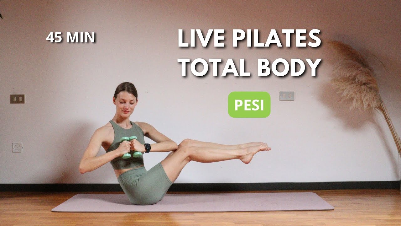 45 MIN LIVE PILATES || TOTAL BODY + PESI