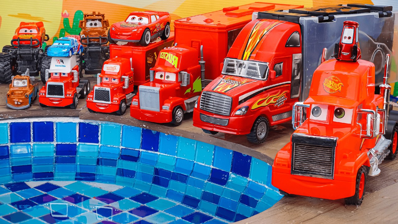Disney Pixar Cars Unboxing Review | Disney Pixar Cars Glow Racers Mack Hauler Semi Truck