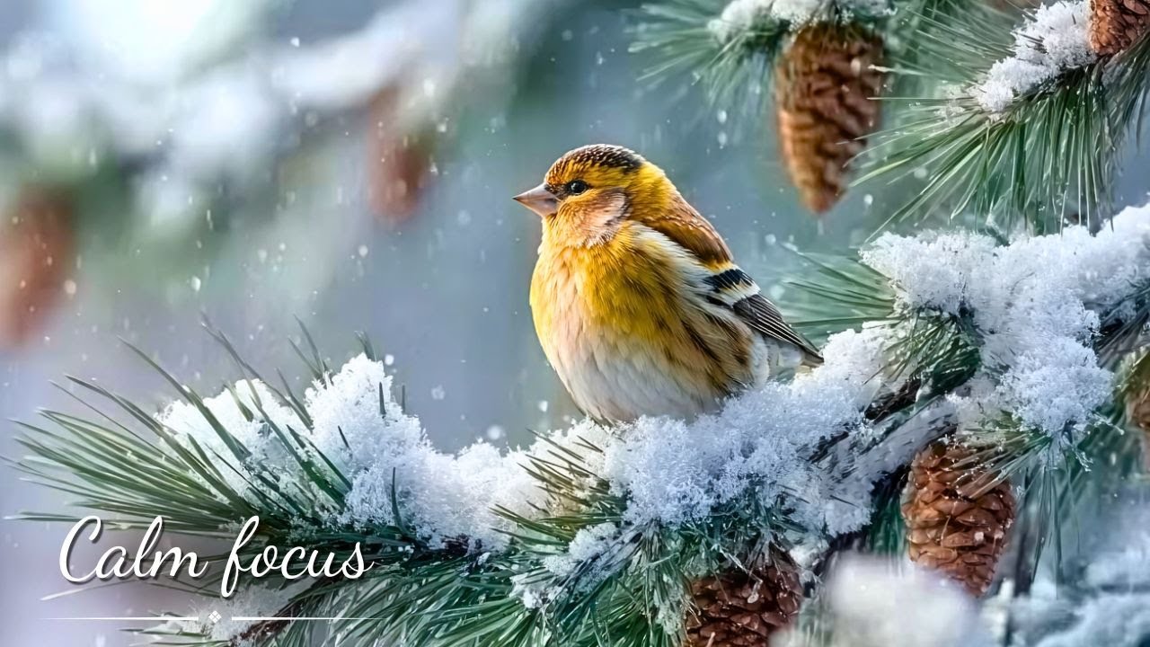 Snowy Winter Birds & Gentle Piano 🎹 Relaxing Music for Emotional Healing and Restful Sleep ❄️