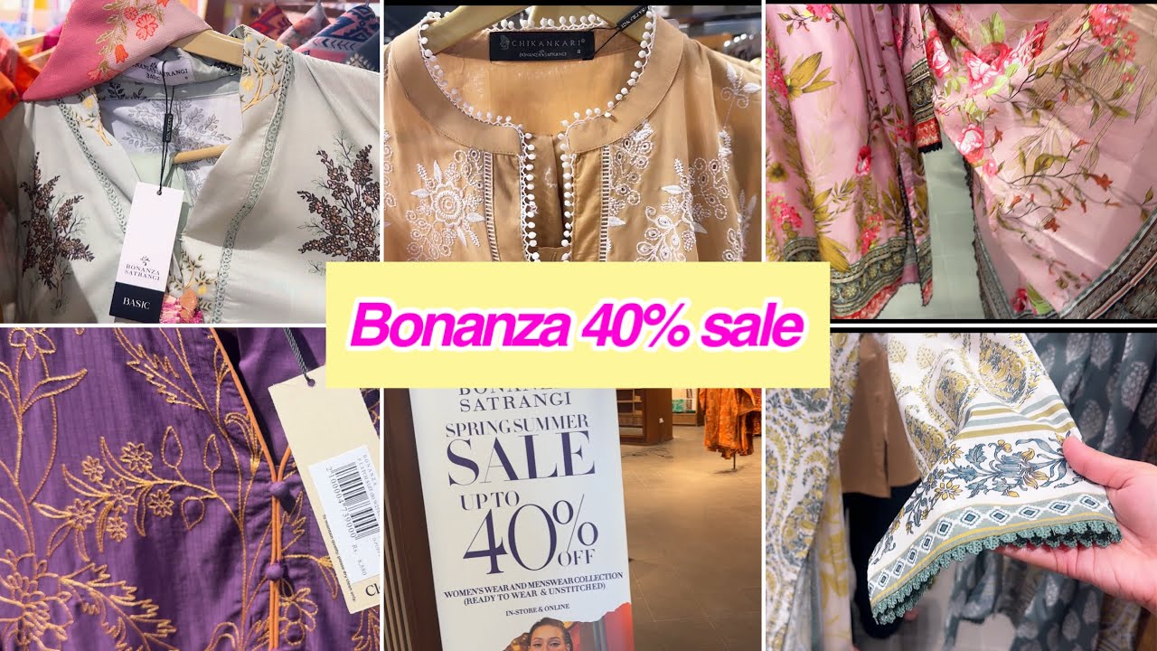 Bonanza Satrangi 40% sale | lawn collection on SALE