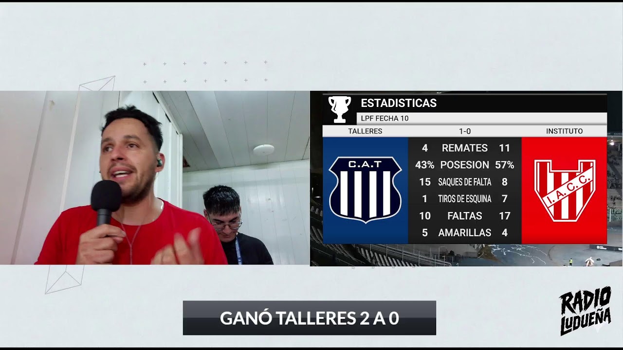 TALLERES VS INSTITUTO EN VIVO HOY CON DARIO LUDUEÑA