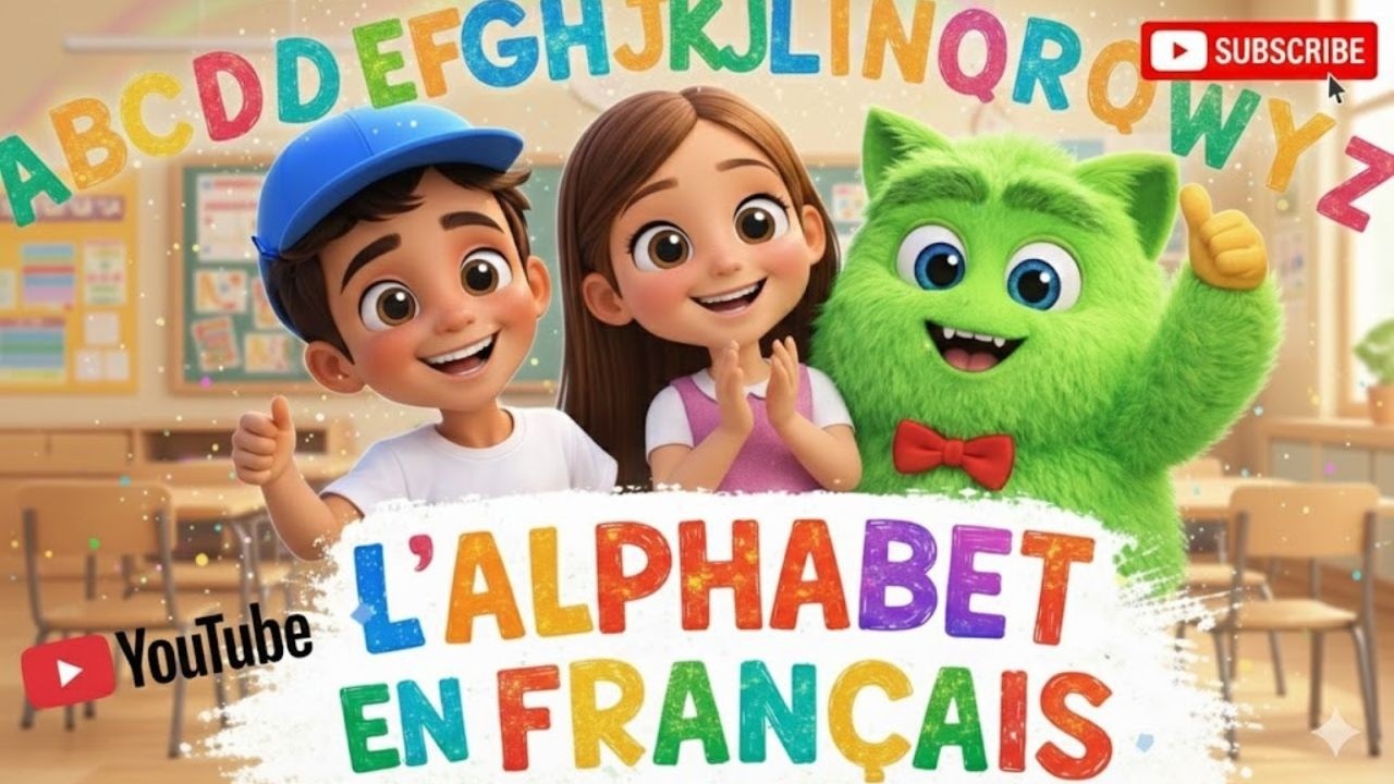 Learn French Alphabet Song for Kids 🎵 | Chanson ABC en Français avec Ali, Mila & Kiwi |French for K