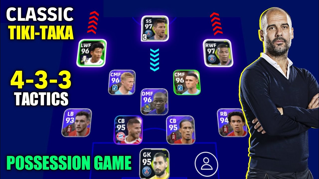 4-3-3 Classic Tiki-Taka 🧠 Possession Game Tactics in eFootball 2023 Mobile 🔥😍 || PES EMPIRE•