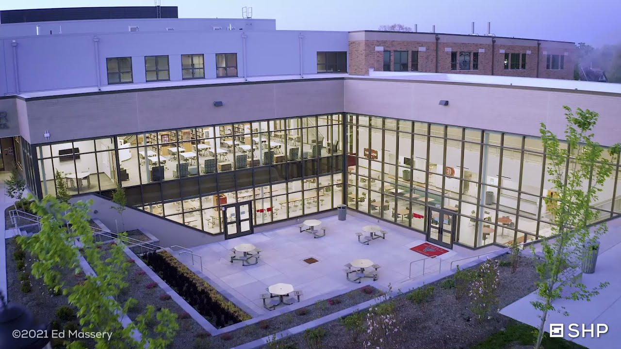 Dover City Schools High School Courtyard Drone Flythrough