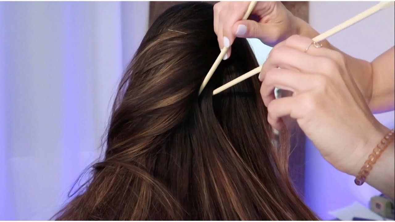 ASMR | Tingly Hair Play & Scalp Check With Different Chopsticks. Whispering.